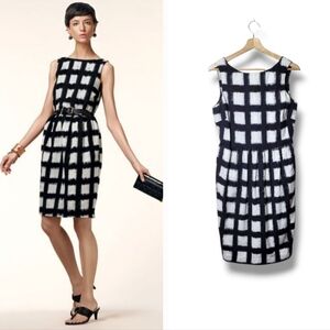 Liz Claiborne Vintage Black & White Twill Sheath Dress Size 10